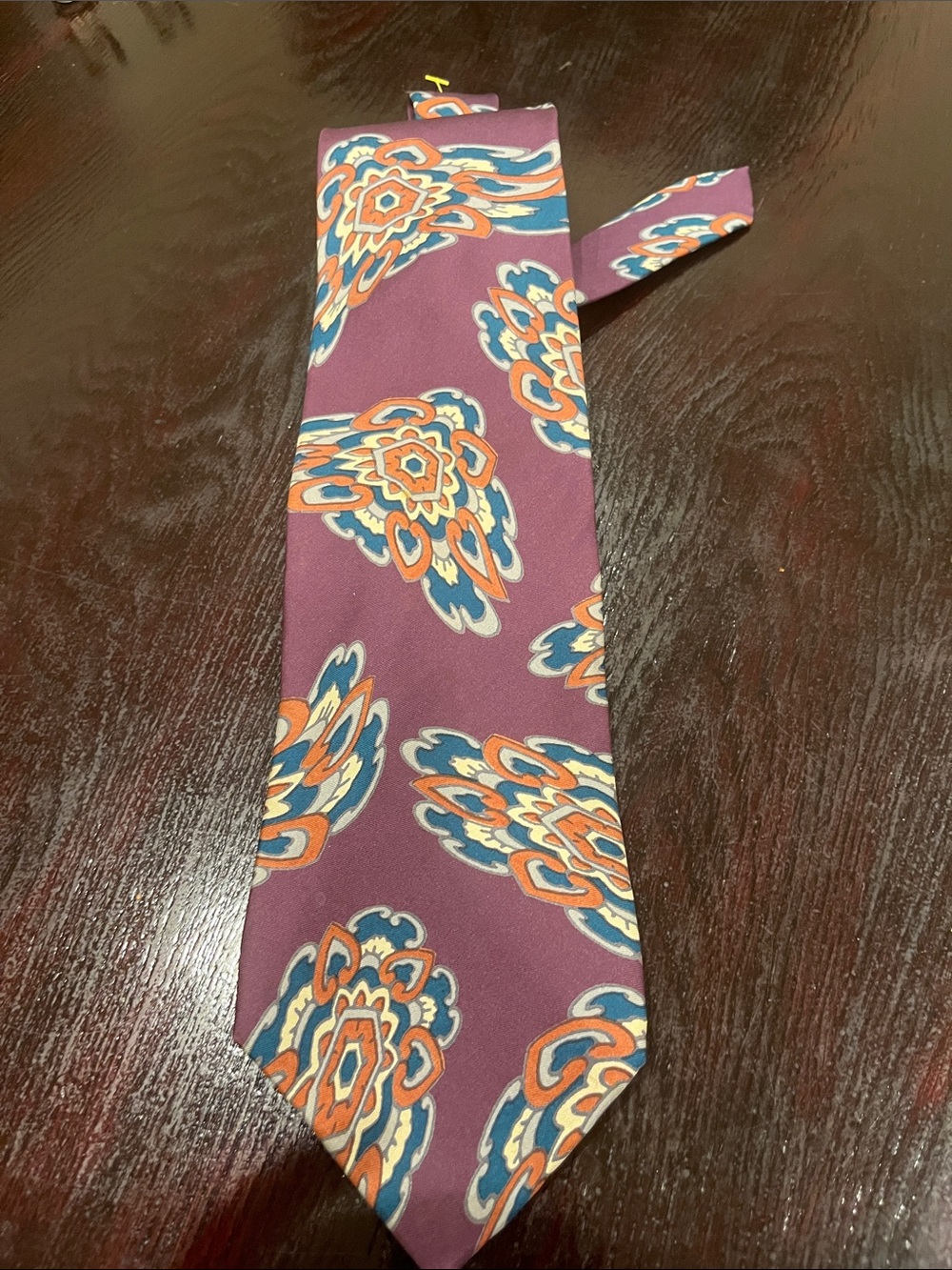 Christian Dior vintage Men's Purple Patterned Silk Tie - Unbranded